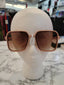 Light Mauve Gold Frame Square Sunglasses