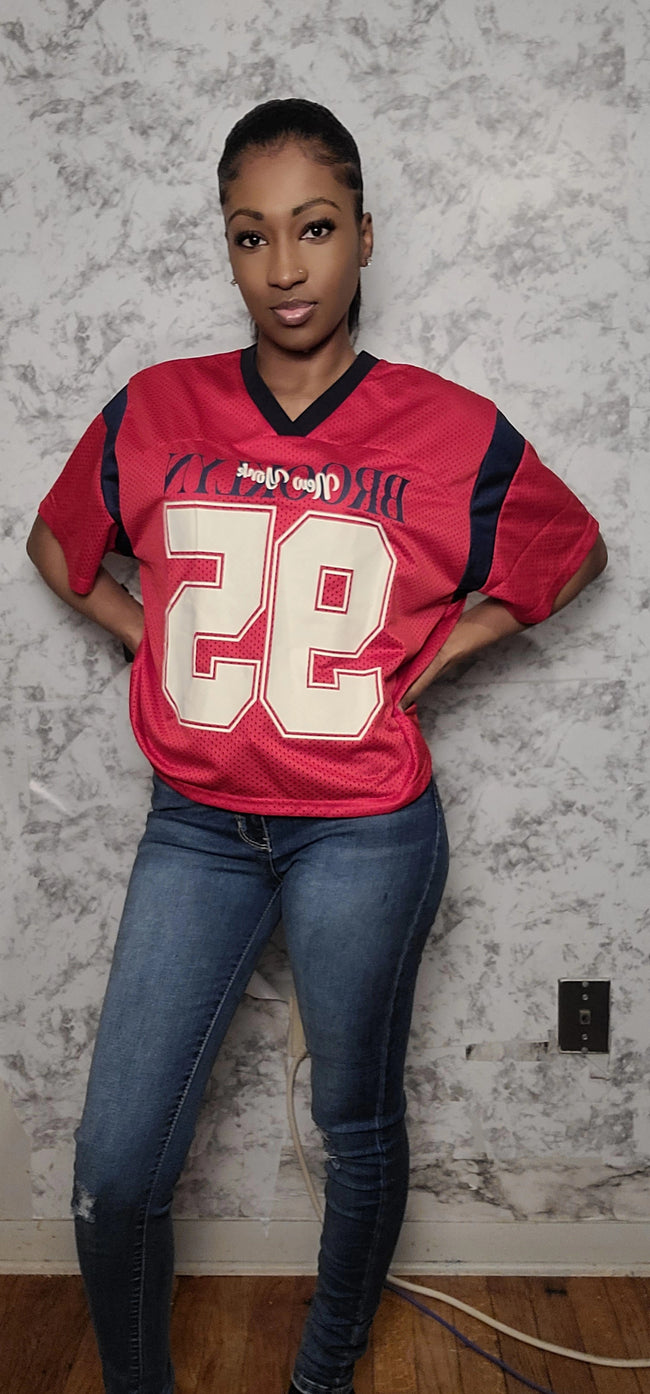 Oversized Graphic "Brooklyn" Jersey Top Main Image