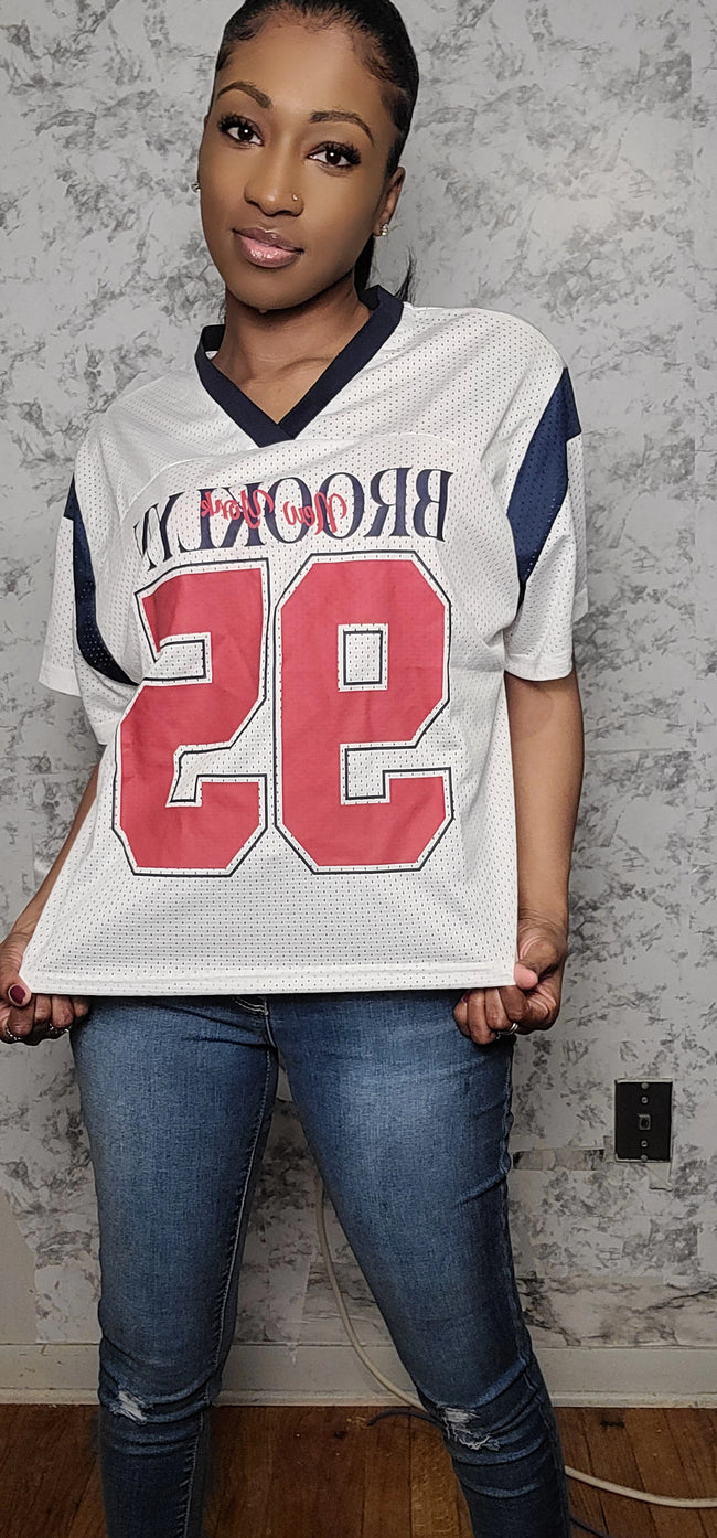 Oversized Graphic "Brooklyn" Jersey Top Hover Image
