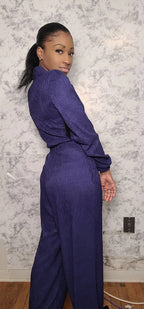 Clinched Crinkled Wide Leg Junpsuit