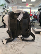 Solid Black Large Quilted Backpack