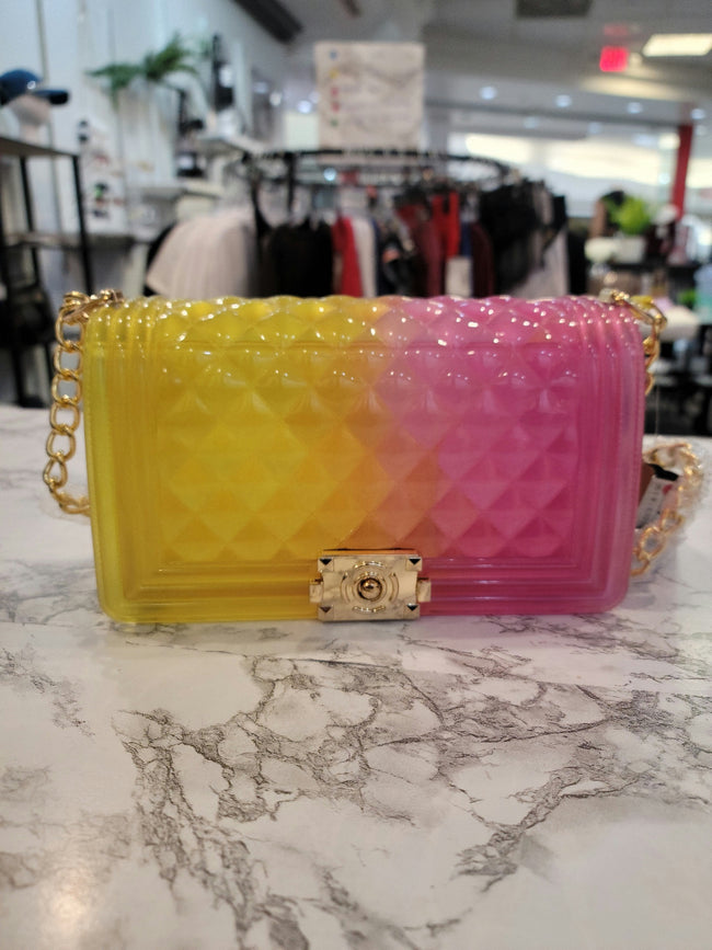 Yellow & Pink Jelly Crossbody Bag Hover Image