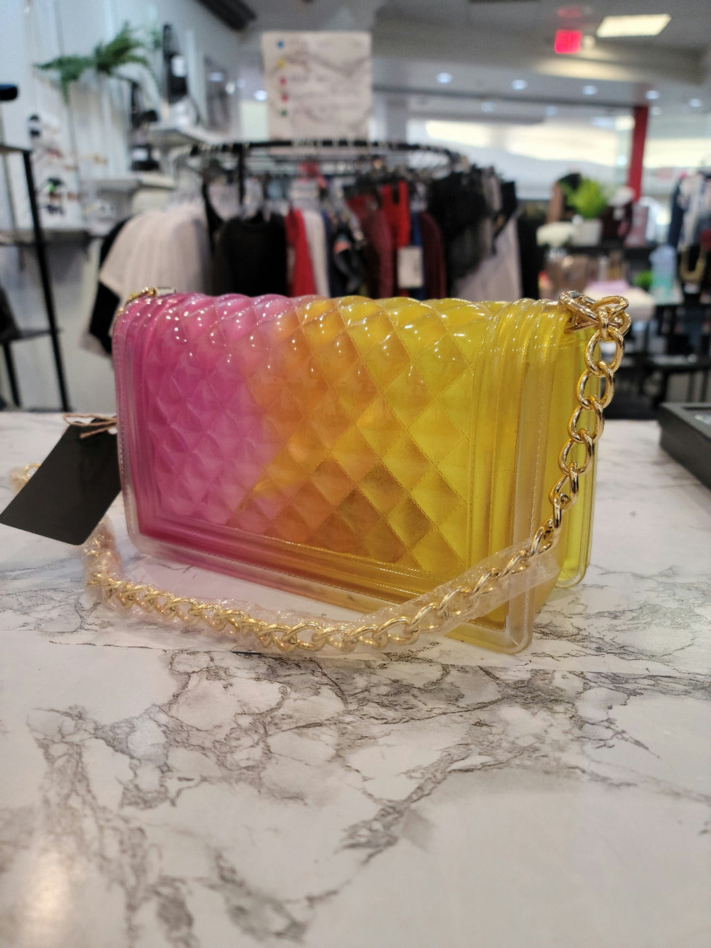 Yellow & Pink Jelly Crossbody Bag