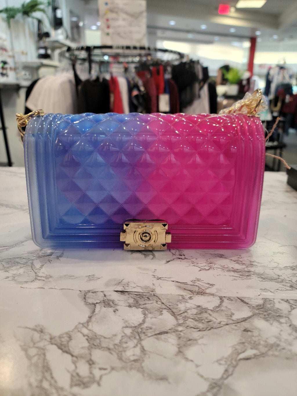 Blue & Pink Jelly Crossbody Bag