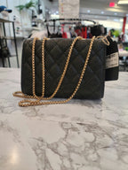 Black Leather Tiled Crossbody Bag