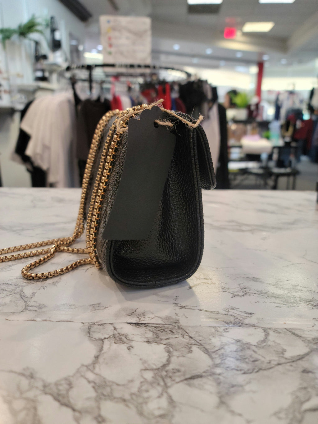 Black Leather Tiled Crossbody Bag