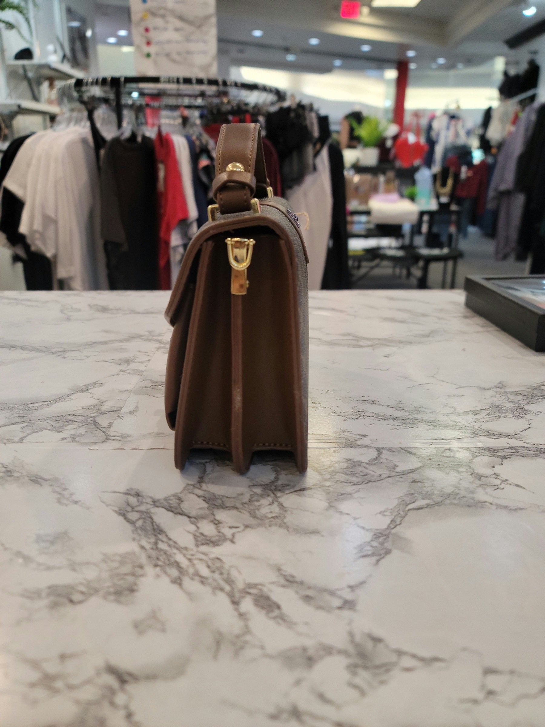 Brown Tiled Fall Crossbody Bag