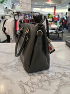 Solid Black Shoulder Handbag