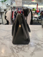 Solid Black Shoulder Handbag