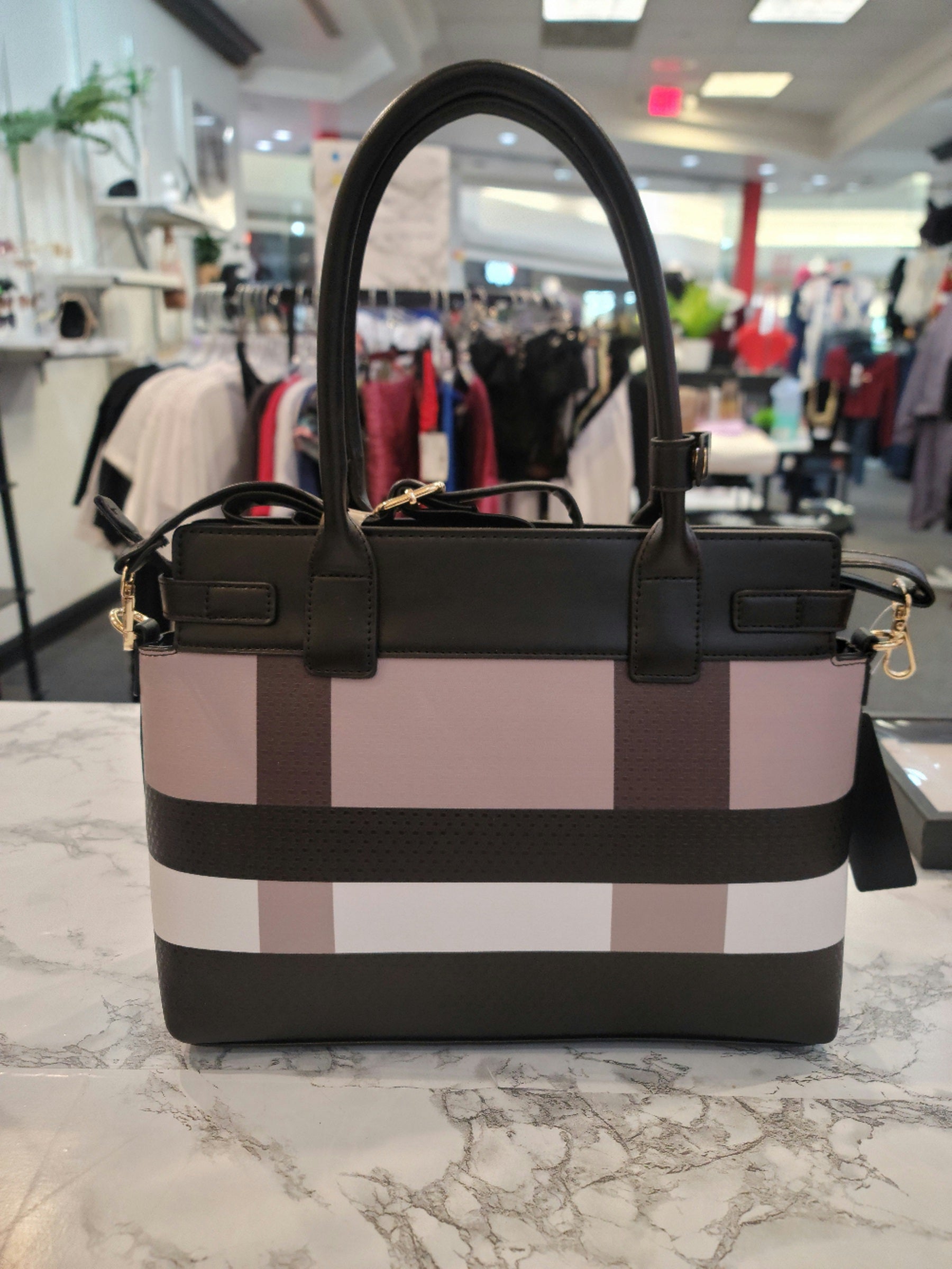 Black & Grey Large Handbag