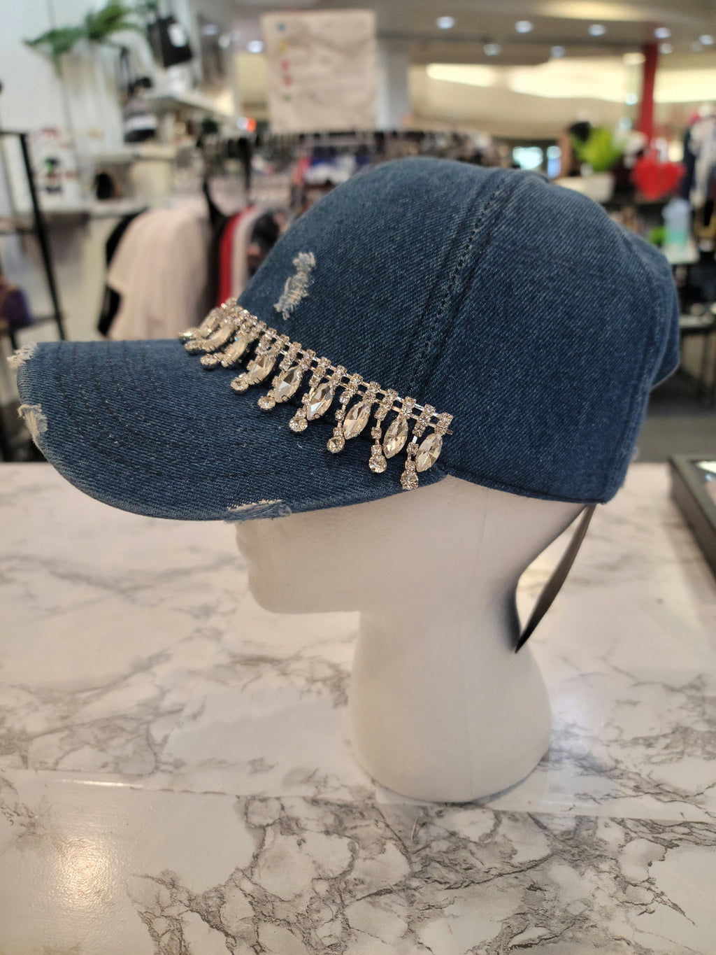 Bling Distressed Ball Cap