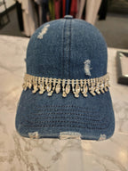 Bling Distressed Ball Cap