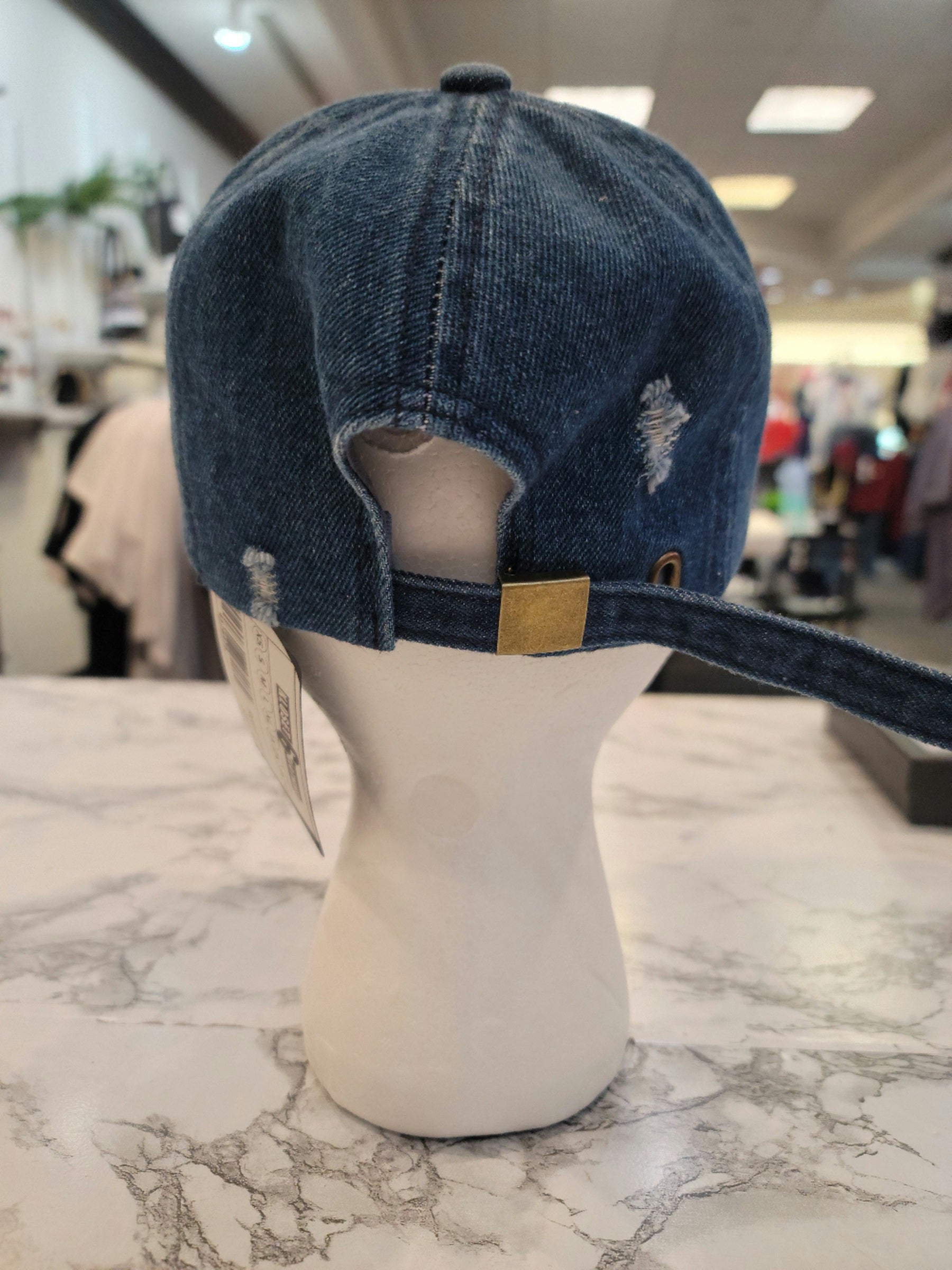 Bling Distressed Ball Cap