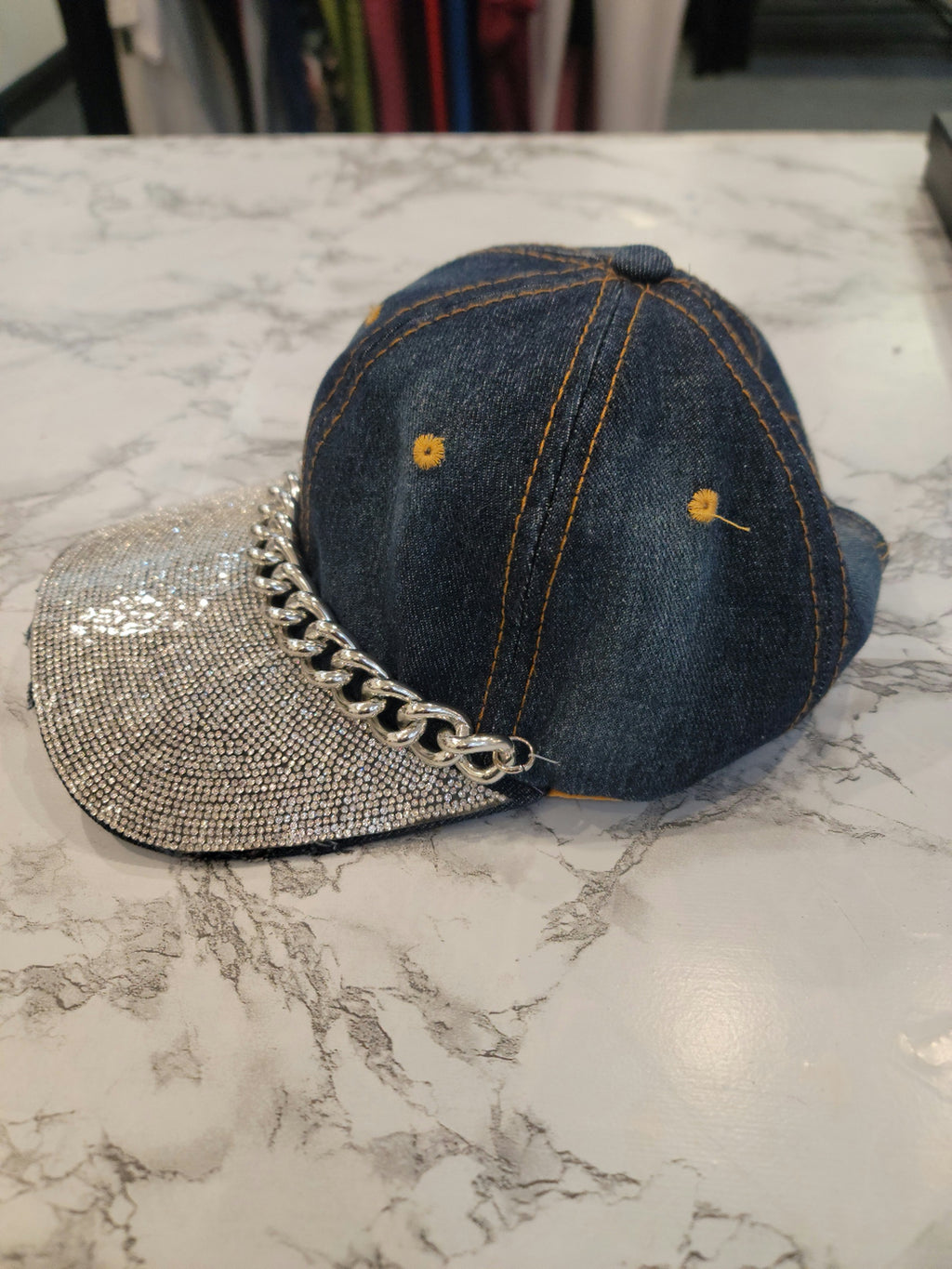 Bling Distressed Ball Cap