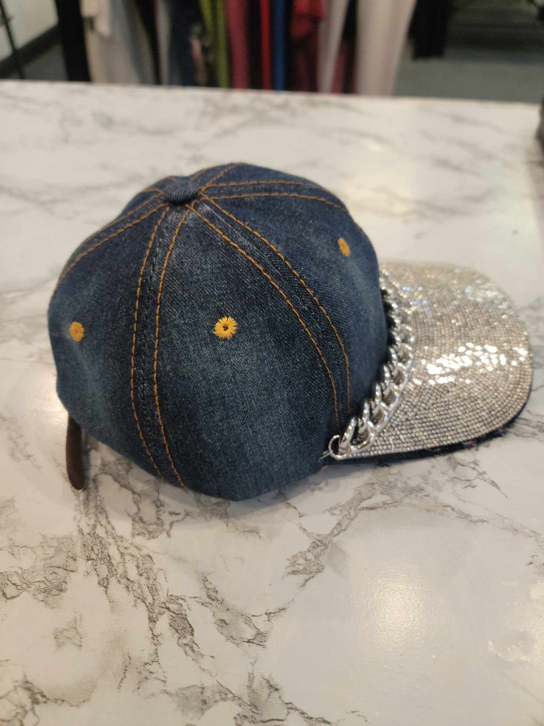 Bling Distressed Ball Cap