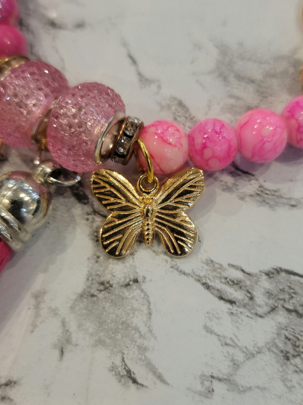 Pink Love, Peace and Life Bracelet