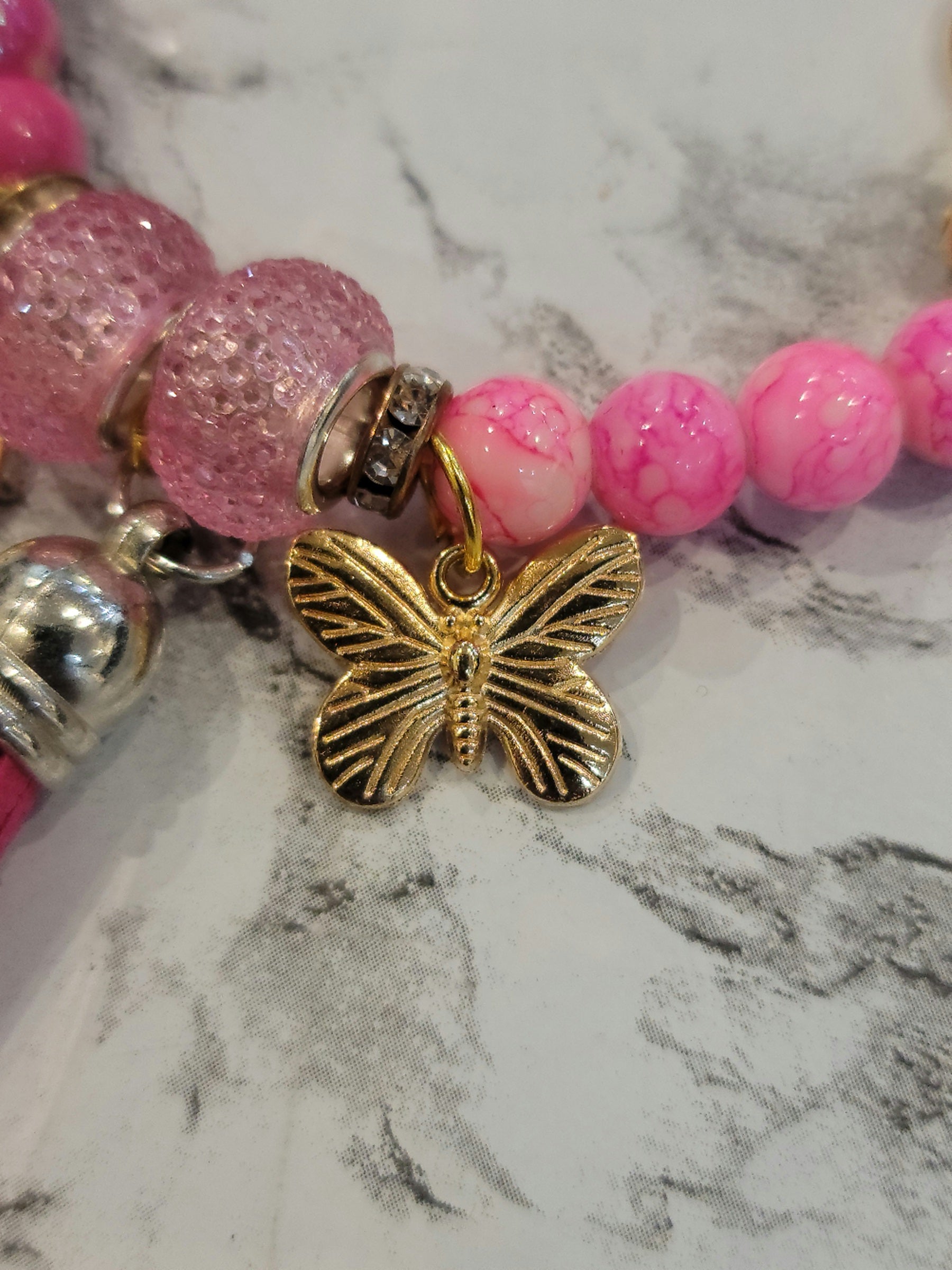 Pink Love, Peace and Life Bracelet