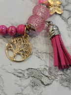 Pink Love, Peace and Life Bracelet