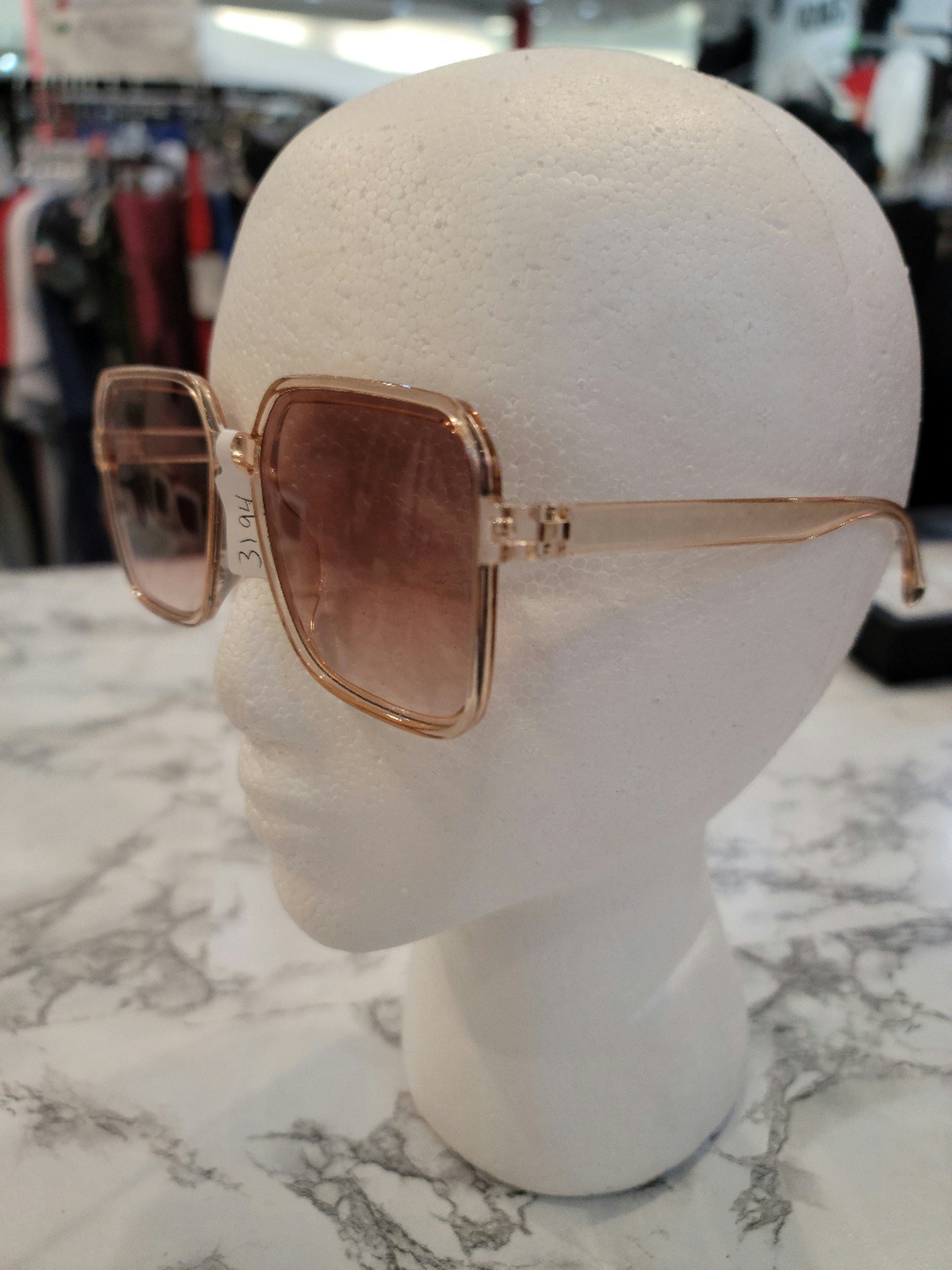 Light Gold Trim Square Sunglasses