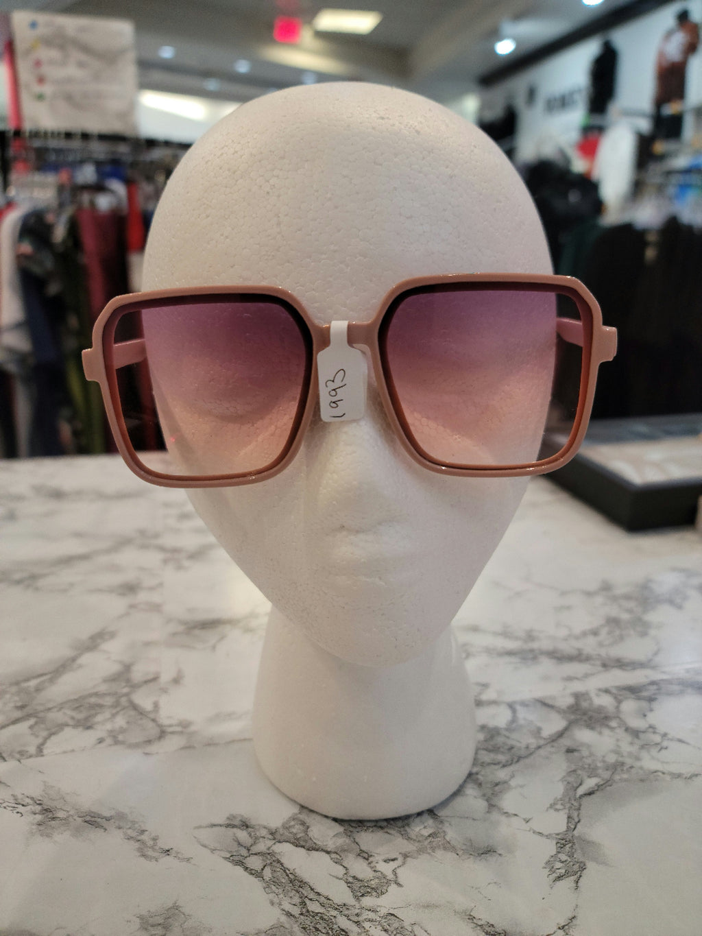 Light Mauve Square Trim Sunglasses