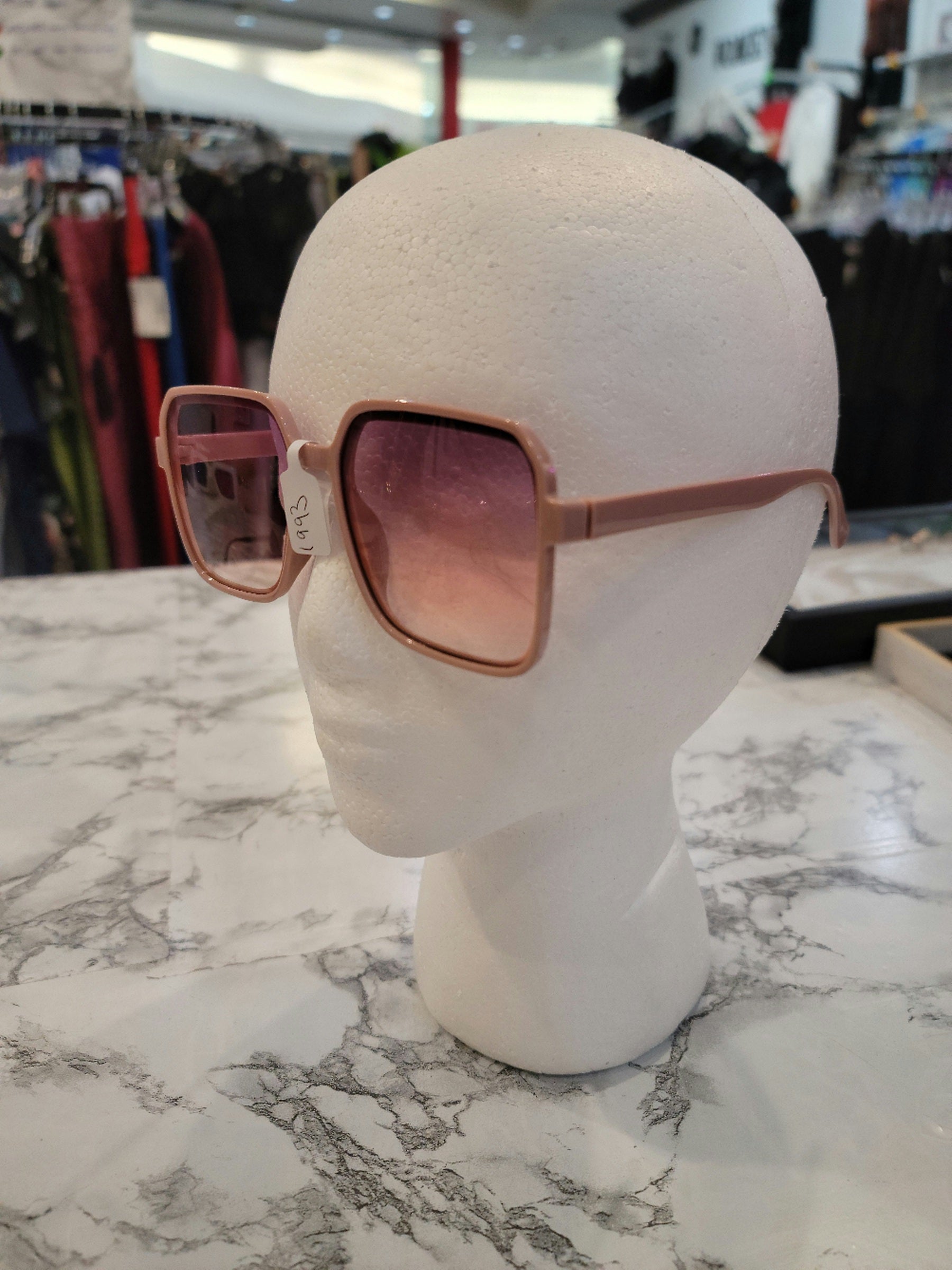 Light Mauve Square Trim Sunglasses