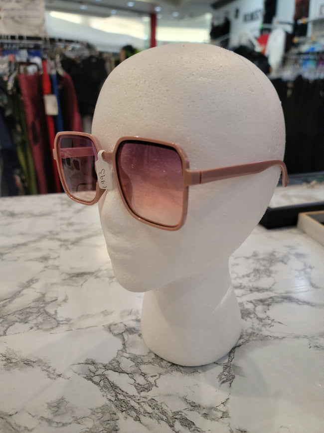 Light Mauve Square Trim Sunglasses Main Image