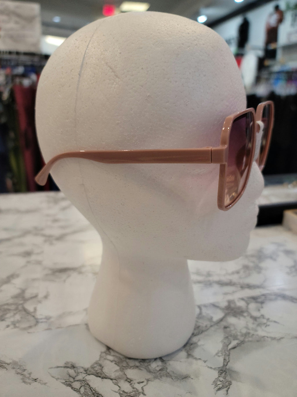 Light Mauve Square Trim Sunglasses