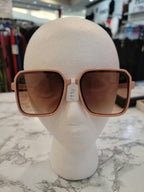 Light Mauve Gold Frame Square Sunglasses