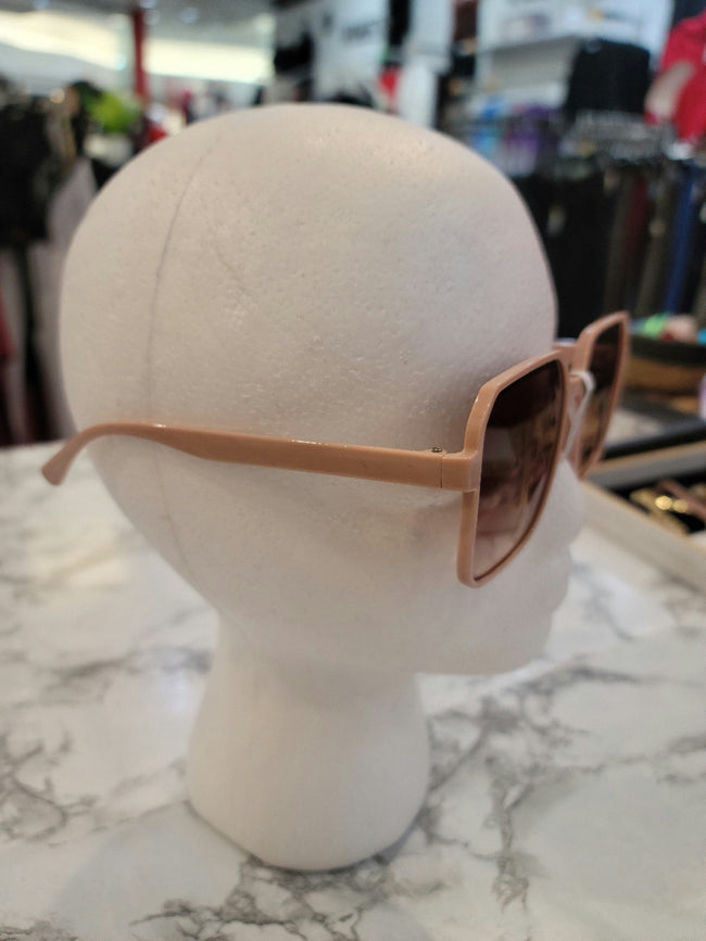 Light Mauve Gold Frame Square Sunglasses Main Image