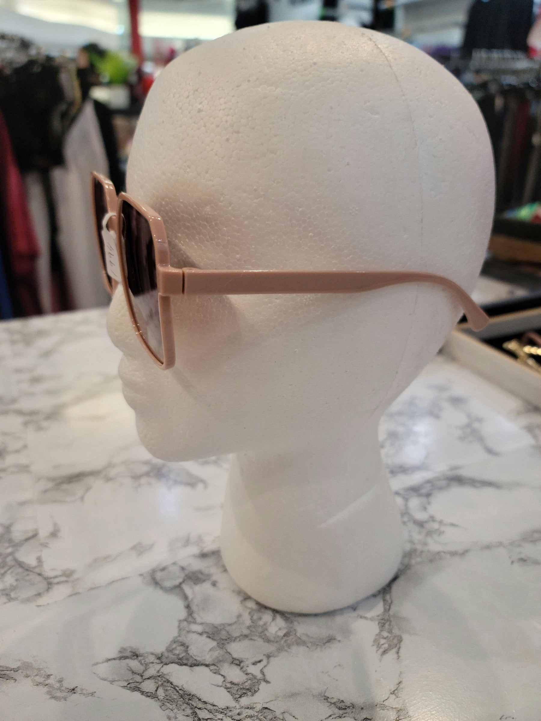 Light Mauve Gold Frame Square Sunglasses