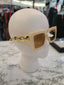 Cream Trim Gold Rim Square Sunglasses