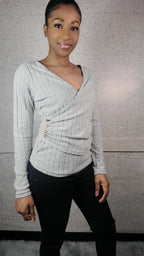 4 Side Button Crisscross Front Shirt