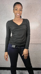 4 Side Button Crisscross Front Shirt