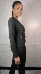 4 Side Button Crisscross Front Shirt