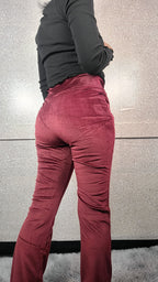 High Waist Velour Flared Leg Pants