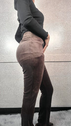 High Waist Velour Flared Leg Pants