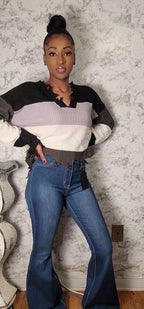 Medium Washed High Waist Bell Bottom Jeans