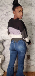 Medium Washed High Waist Bell Bottom Jeans