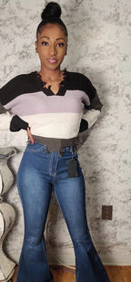 Medium Washed High Waist Bell Bottom Jeans