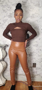 Faux Leather High Waist Leggings