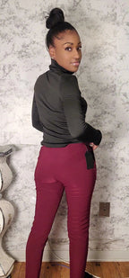 Slim CG Buckle Fur Dress Pants