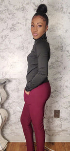 Slim CG Buckle Fur Dress Pants