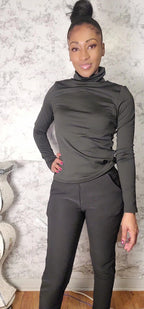 Slim CG Buckle Fur Dress Pants