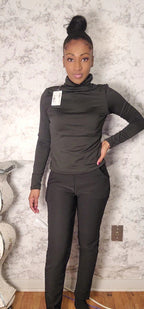 Slim CG Buckle Fur Dress Pants