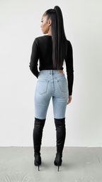 Long Sleeve Crossover Heart Chain Top