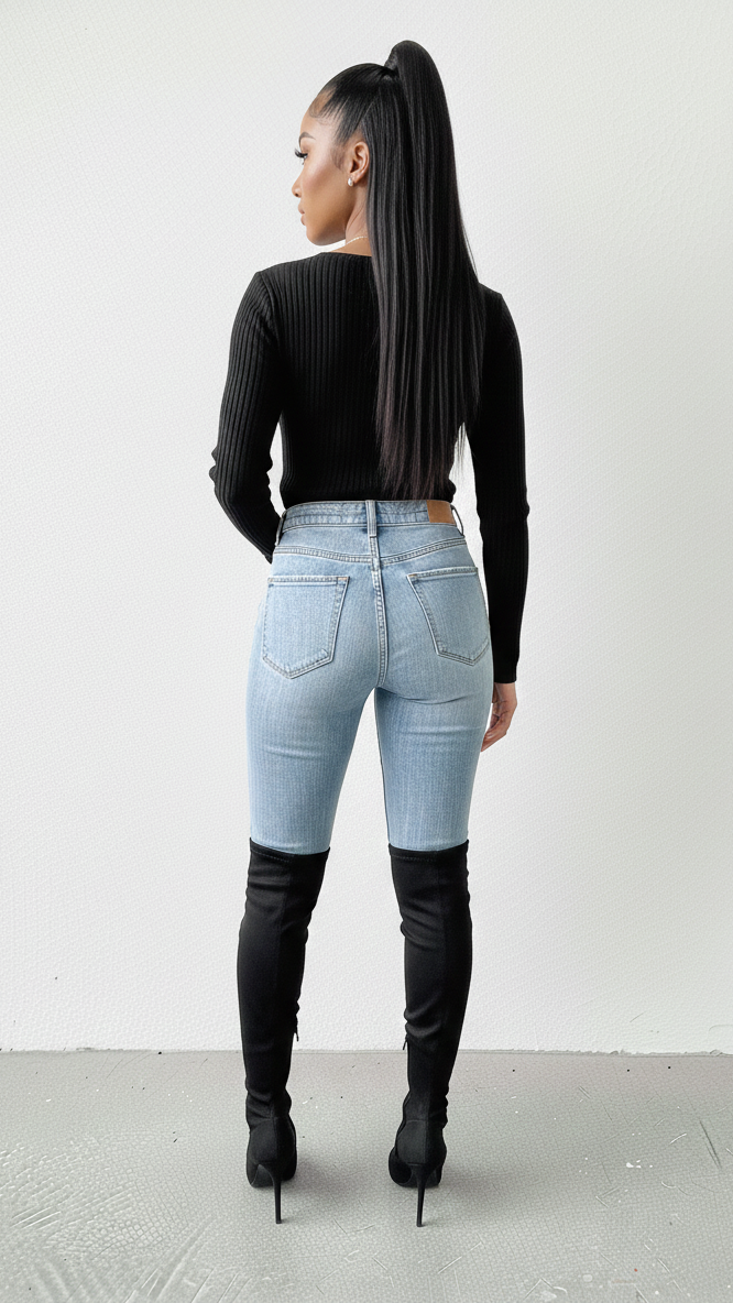 Long Sleeve Crossover Heart Chain Top