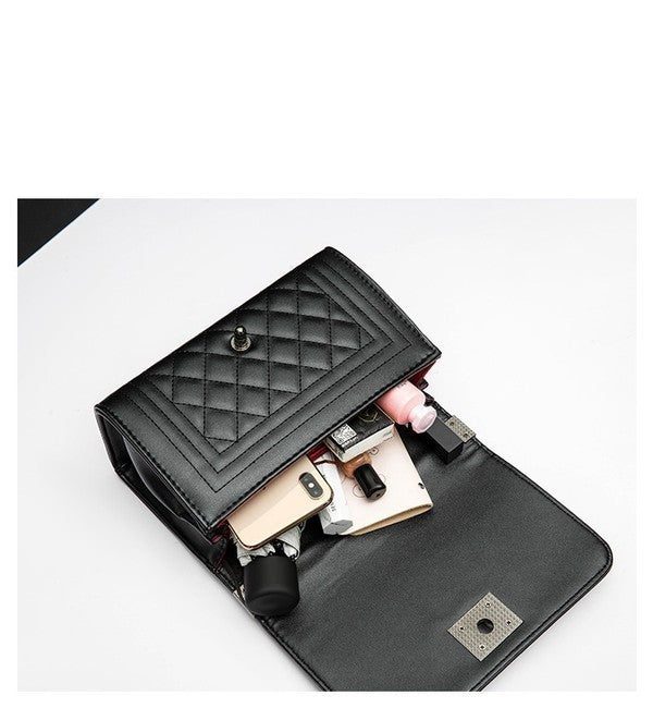 Stitched Design Crossbody Bag